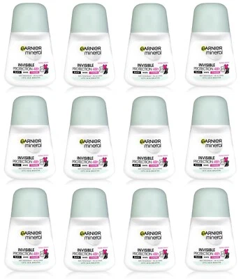 12x Garnier Mineral Invisible BWC Anti-perspirant Deodorant Roll On For Women - Image 1 of 2