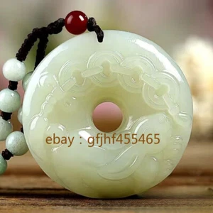 Natural Hotan Jade hand carved cow safety buckle - Picture 1 of 5