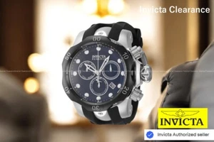 Invicta Men's Venom Swiss Ronda Black Dial Silicone Band Chronograph 54mm Watch - Picture 1 of 9