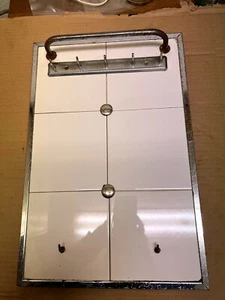 Antiker Fliesenspiegel Nickelmontur Art Deco Marke VILLEROY & BOCH XVIIII - Picture 1 of 10