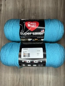 Hilo Red Heart Super Saver 2 madejas 7 oz turquesa turquesa - Imagen 1 de 1