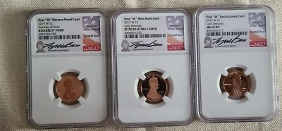 2019-W NGC Lincoln Cent 3 Coin Set  PF70RD - ULTRA CAMEO, REV PF70RD, UNC MS69RD - Image 1 of 2