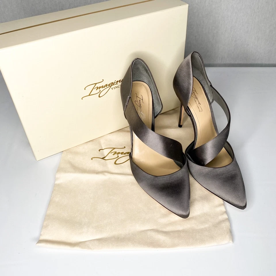 Imagine Vince Camuto Mujer Oya Clásico Tacón de Bomba Gris Sin Cordones Satinado Medio 7 M Foto 1 de 4