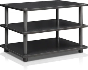 FURINNO Turn-N-Tube Easy Assembly 3-Tier Corner TV Stand, Blackwood/Black - Picture 1 of 11