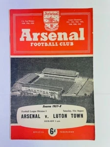 1957/58 ARSENAL V LUTON TOWN 31-08-1957 DIVISION 1 - Picture 1 of 1