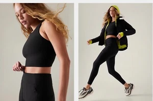 Athleta Headlands Hybrid eng hoch geschnittene Taille Stautaschen grau Größe 8 neu mit Etikett - Bild 1 von 2
