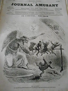 Journal Amusant 1864 Canicule Jardin d'acclimatation - Imagen 1 de 3