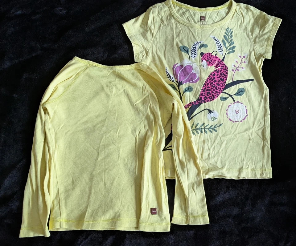 tea collection set of two yellow girls shirts size 5 (2 shirts) - Image 1 of 1