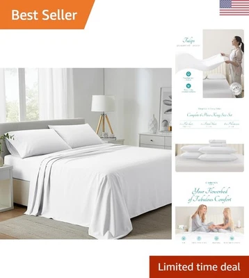 Sateen Weave 6 Piece King Bed Sheets - Cooling 800 Thread Count Egyptian Cotton - Image 1 of 4