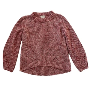 Suéter Universal Thread para Mujer M Cuello Redondo Tejido con Cable Rojo Crema Mezcla de Lana - Imagen 1 de 9