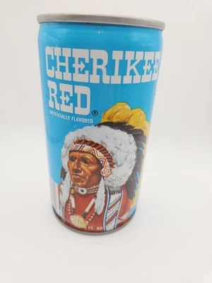 Vintage CHERIKEE RED 12 Oz. Lata de refrigerante de aço vazia, taco de algodão Scranton - Imagem 1 de 4