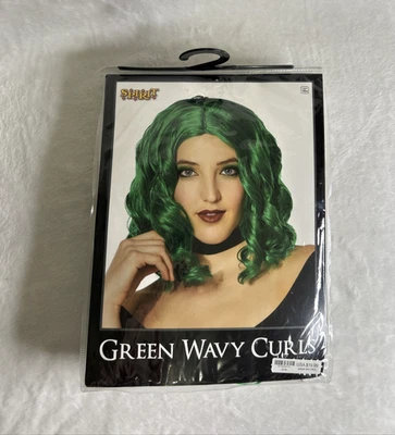 Peluca Rizos Ondulados Verde Espíritu Talla Adulto Disfraz Juegos con disfraces Fiesta Foto 1 de 2