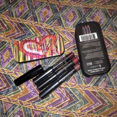 NUDESTIX Lip + Cheek Raven Pulse Set 2 Pencils Sin & Mystic Sharpener & Tin NIB - Image 1 of 4