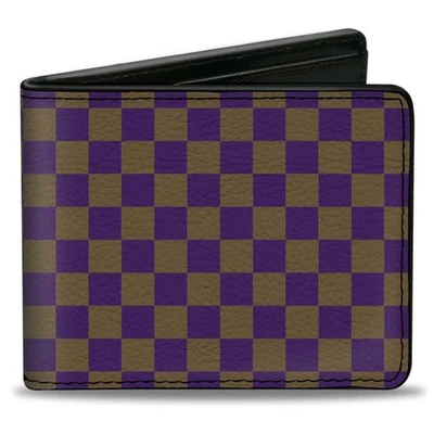 Bi-Fold Wallet Checker Purple/Gold - Image 1 of 4