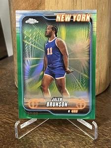 2024-25 Topps Chrome Jalen Brunson #47 Green Refractor /99 New York Knicks - Picture 1 of 2