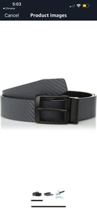 Cinturón reversible Nike estándar de fibra de carbono con textura para hombre, gris oscuro/negro, 34 - Imagen 1 de 13