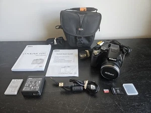 Nikon Coolpix P100 10.3MP Black Digital Camera w/26X Zoom Charger 32GB SD Card - Picture 1 of 15