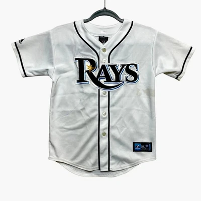 Camiseta de colección Majestic Tampa Bay Rays niños mediana blanca Crawford #13 MLB - Imagen 1 de 4