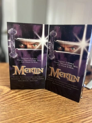 Merlin VHS 2 Tape Set 1998 NBC Movie Miniseries Sam Neill Helena Bonham Carter  - Image 1 of 2