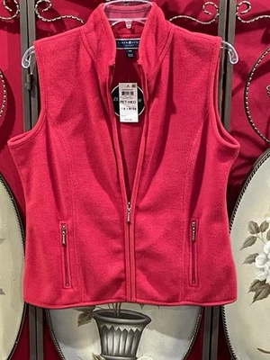 Chaleco polar Karen Scott deportivo nuevo con etiquetas para mujer talla PM rojo bolsillos con cremallera completa sin mangas Foto 1 de 4