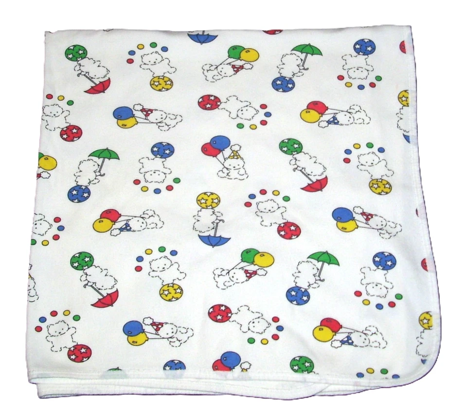 Manta bebé algodón globos circo oso color primario vintage Carters Lovey Foto 1 de 3