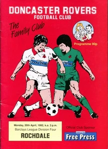 Doncaster Rovers v Rochdale 20/04/92 Division 4 - Picture 1 of 2