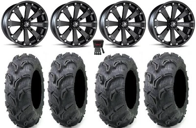 MSA Black Kore 14" ATV Wheels 28" Zilla Tires Arctic Cat TBX TRV MudPro - Image 1 of 4