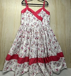Vestido vintage único estampado de flores rosa talla 1X-16 - Imagen 1 de 8