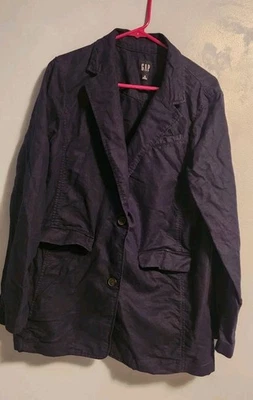 NEW Gap Blue Linen Cotton Unstructured Mens Blazer Suit Jacket Sport Coat - Image 1 of 4