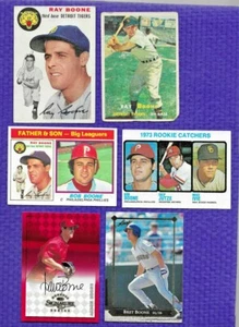 (6) 1954 1957 1973 1976 1992 1998 RAY BOONE BOB, BRETT, AARON BOONE AUTO YANKEES - Picture 1 of 2