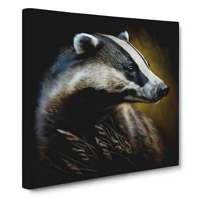 Arte gestual tejón lienzo arte de pared impresión cuadro enmarcado decoración del hogar sala de estar Foto 1 de 4