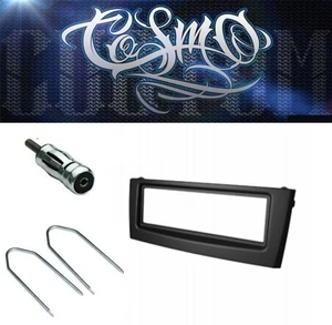 MASCHERINA AUTORADIO GRANDE PUNTO FIAT NERO KIT ADATTATORE ANTENNA CHIAVETTE - Foto 1 di 5