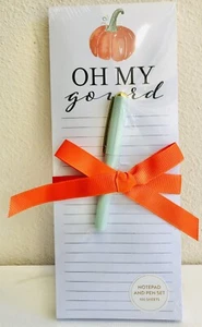 The Paper Curator Oh My Gourd Lined Notepad Pen Set 100 Sheets Magnetic Gift - Picture 1 of 2