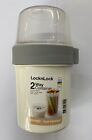 Lock & Lock 2 Way Container White Grey 560ml/310ml Food Storage Meal Prep soup