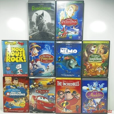 Lot of 10 Disney Movie DVDs Jungle Book Pinocchio Cars Aladdin Peter Pan - Image 1 of 4