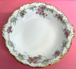 Vintage Jean Pouyat Limoges France Hand Painted Roses Flower Gold 6 1/2" Bowl - Picture 1 of 3