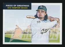 2007 Bowman Heritage PIECES OF GREATNESS -NICK SWISHER (A's/Yankees) -Bat