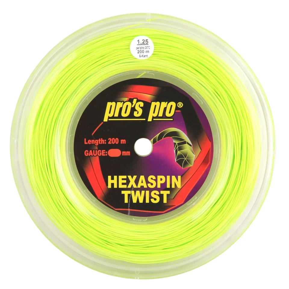 Pro's Pro Hexaspin Twist - 1,25 mm - Lime - Tennis - Saite - Rolle - 200 m
