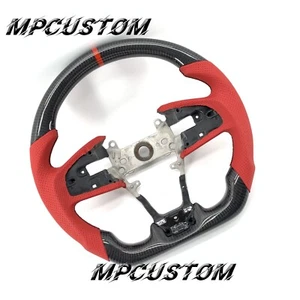 For Honda 10th Civic Si FK8 USA version Carbon fiber Steering Wheel Red leather - Picture 1 of 9