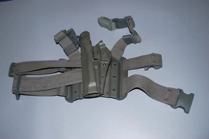 USGI BLACKHAWK! Serpa Lvl. 2 Green Tactical Leg Holster NEW Beretta 92/96 Left H - Picture 1 of 5