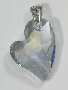 Ciondolo Avilagems Cuore Devoto Cristallo Swarovski Ombra Blu Argento Sterling 925 - Foto 1 di 8