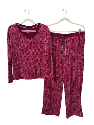 Nautica 2 Piezas Acogedor Pijama de Vellón Ropa de Dormir Conjunto Talla Pequeña Púrpura Berry Geo Acogedor Foto 1 de 4