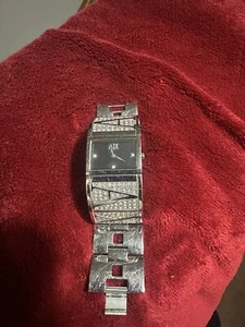 Armani Exchange Ladies 26mm Watch Silver Tone Studded AX Logo AX4050 - RUNS - Picture 1 of 6