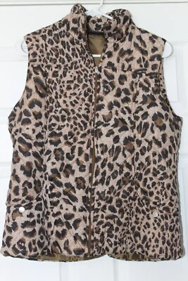 Chaleco Jane Ashley Marrón Oscuro Estampado Animal Cremallera Frontal Talla L Nuevo sin Etiquetas Foto 1 de 4