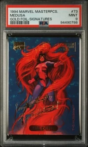 1994 Marvel Masterpieces Medusa Gold Foil Signatures PSA 9  Highest Graded Pop 3 - Picture 1 of 2