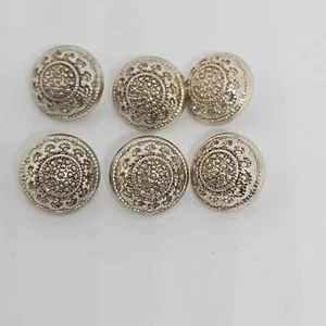 6 Buttons Round Gold Sparkle Jewel  - Picture 1 of 4