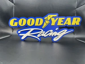 Goodyear Racing Logo Schild Display | 3D Wand Schreibtisch Regal Kunst - Bild 1 von 4