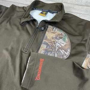 Browning 1/4 Zip Casual Camo Everyday Wear Long Sleeve Large Stretch - Picture 1 of 10