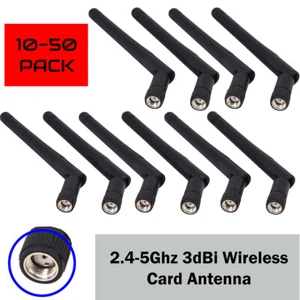 Lot of 10 - 100 Pack RP-SMA Antenna WiFi 2.4GHz/5Ghz 3, 5, 7 dBi Wireless Router - Picture 1 of 10