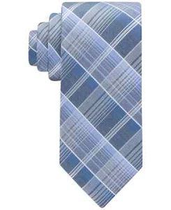 Calvin Klein Silk Blend Ombre Plaid Tie Men's One Size Blue Multi Adjustable - Picture 1 of 13